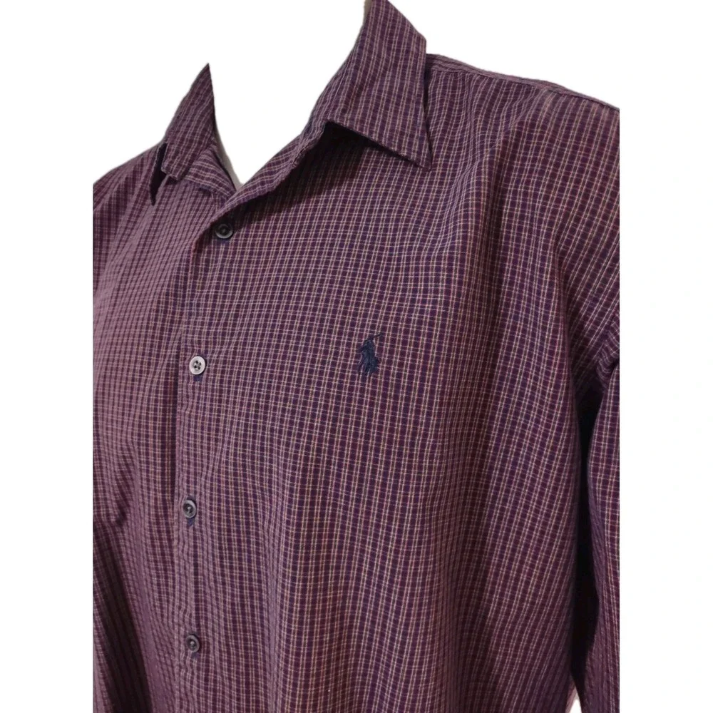 Polo Ralph Lauren Shirt L Mens Marlowe Plaid Multi Retro Streetwear Long Sleeve